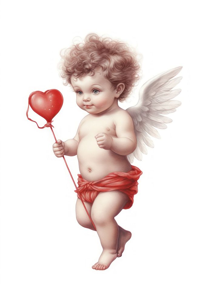 Cupid holding baby representation. AI generated Image by rawpixel.