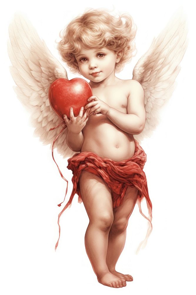 Cupid angel heart baby. AI generated Image by rawpixel.