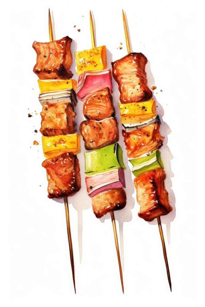 BBQ skewers food meat bbq. AI generated Image by rawpixel.