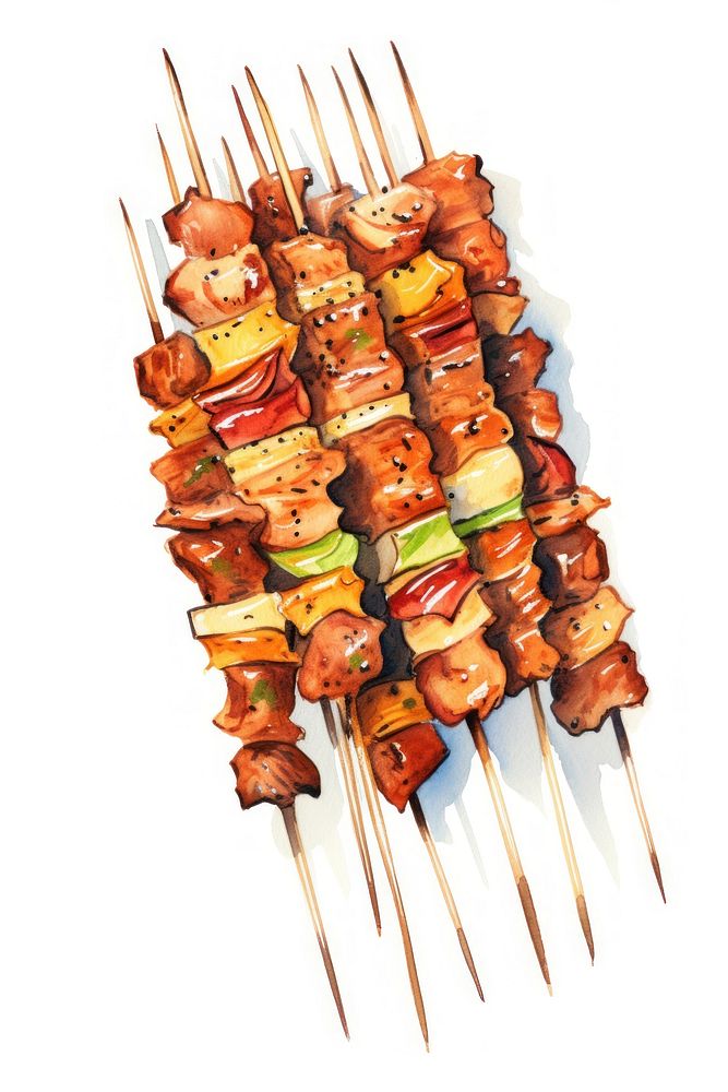 BBQ skewers grilling food bbq. AI generated Image by rawpixel.