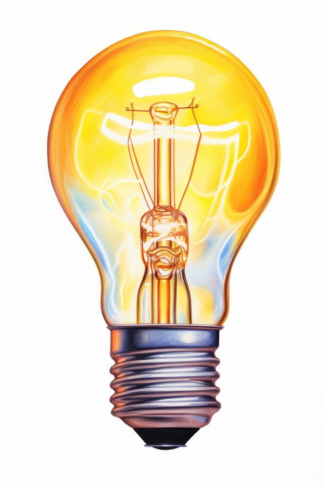Bulb lightbulb lamp white background. AI generated Image by rawpixel.