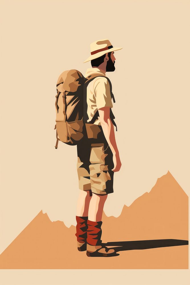 Man backpacker outdoors adult mountaineering. AI generated Image by rawpixel.