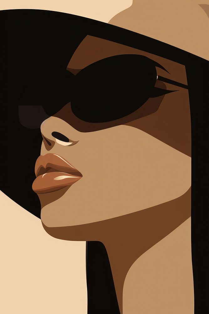 Sunglasses portrait black face. AI generated Image by rawpixel.