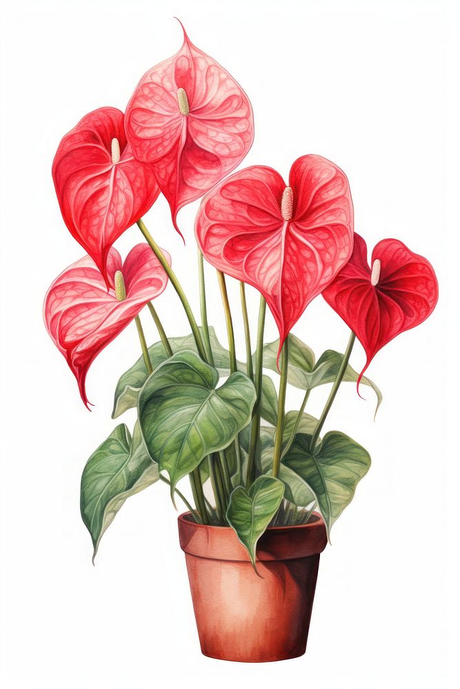 Plant anthurium flower red. AI generated Image by rawpixel.