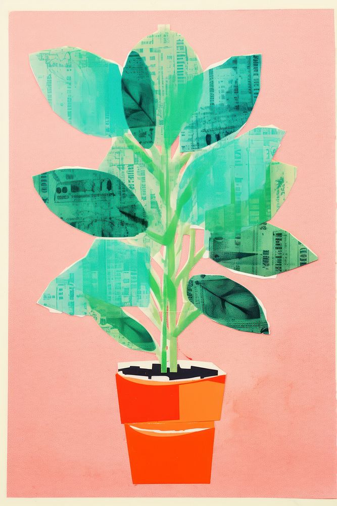 Money plant art painting leaf. AI generated Image by rawpixel.