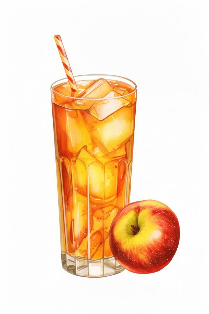 Apple juice glass fruit. AI generated Image by rawpixel.