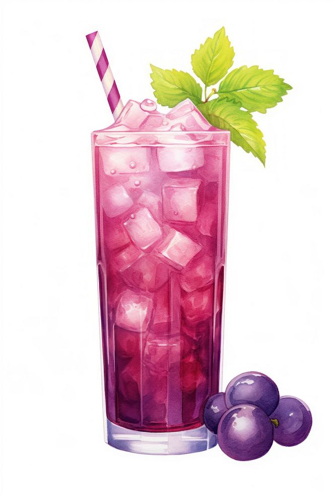 Grape Juice juice cocktail mojito. AI generated Image by rawpixel.