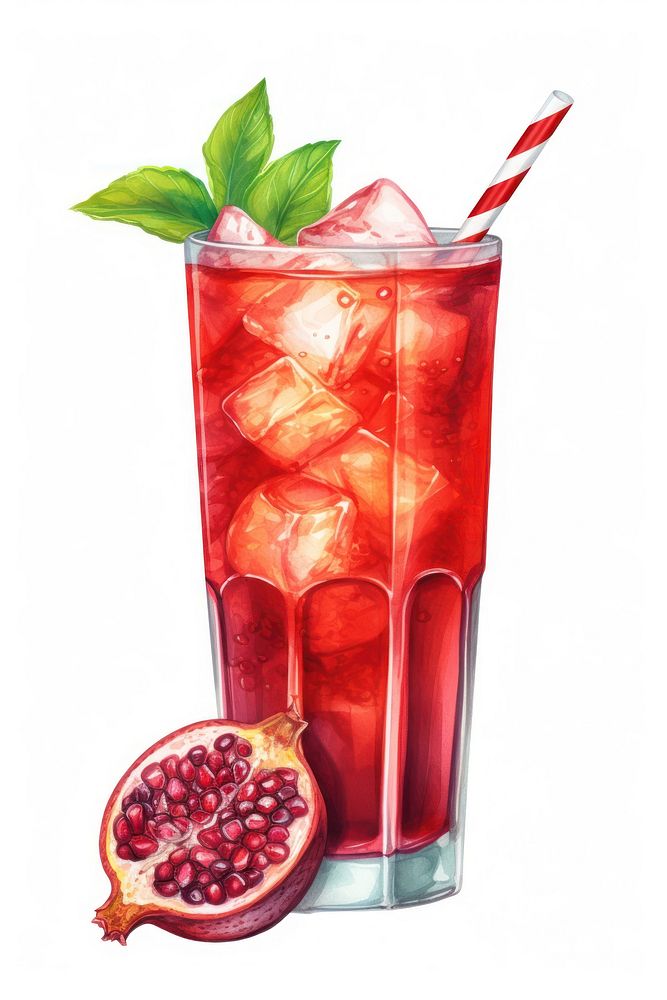 Pomegranate juice cocktail fruit. AI generated Image by rawpixel.