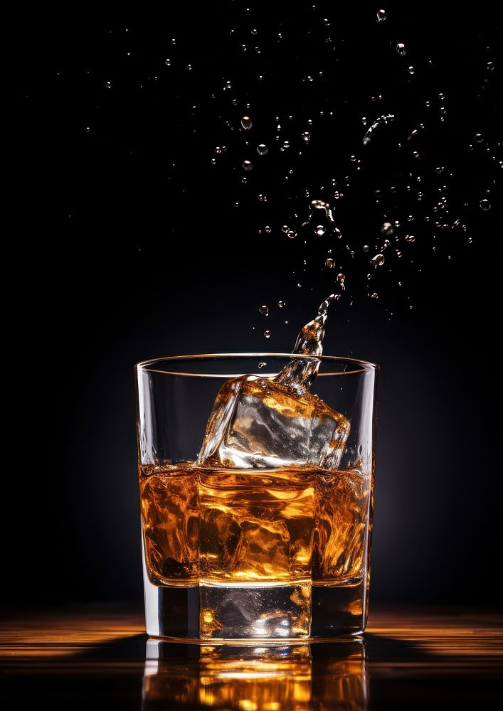 Whisky drink glass soda. AI generated Image by rawpixel.