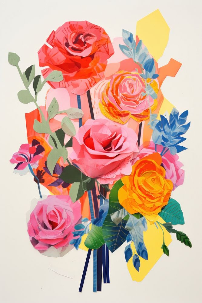 Roses Bouquet rose painting pattern. AI generated Image by rawpixel.