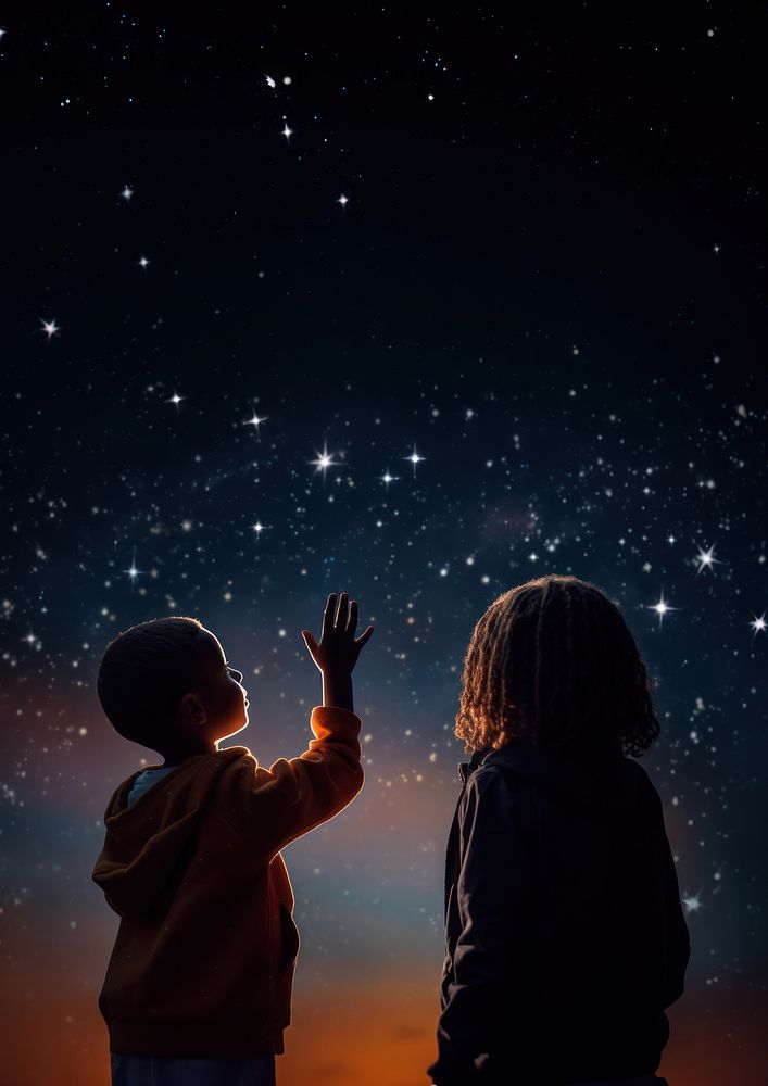 Outdoors nature night child. AI generated Image by rawpixel.