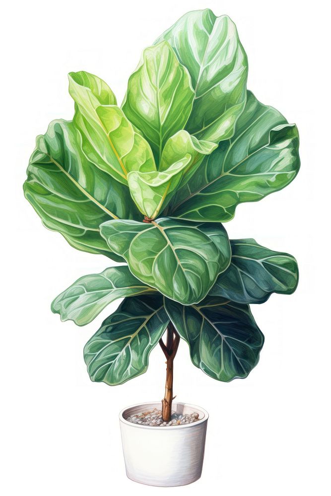 Houseplant leaf tree white background. AI generated Image by rawpixel.