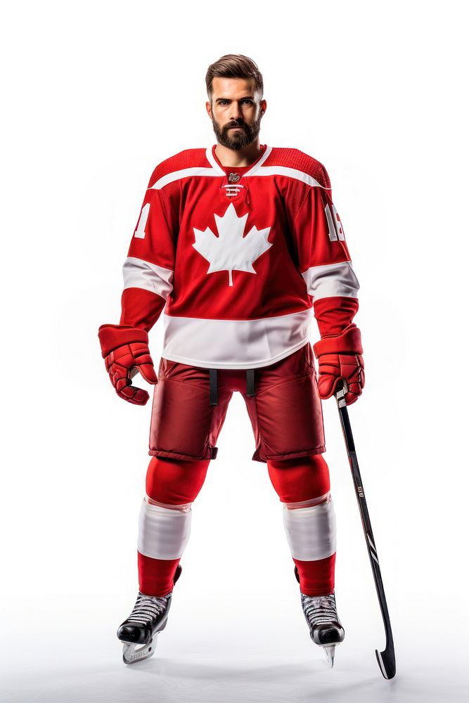 Canadian hockey player sports adult white. AI generated Image by rawpixel.