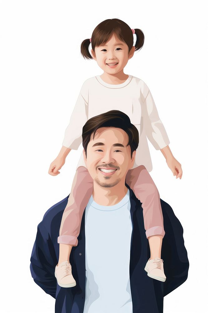 Portrait father white background togetherness. AI generated Image by rawpixel.