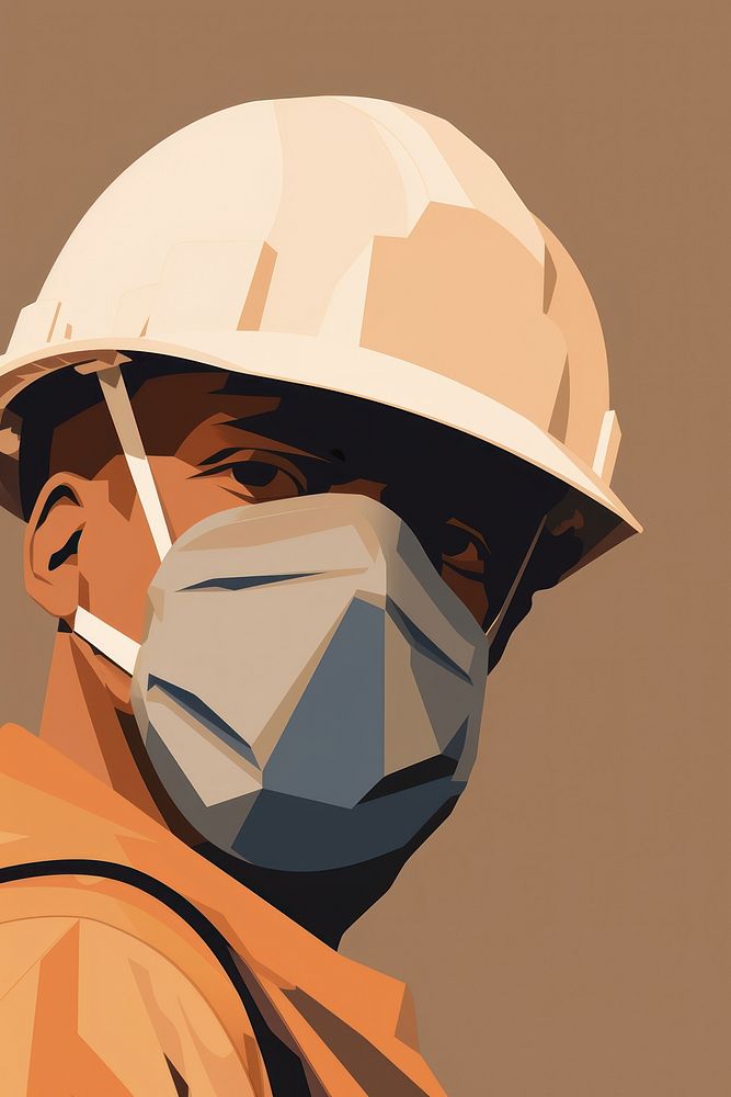 Construction worker hardhat helmet adult. AI generated Image by rawpixel.