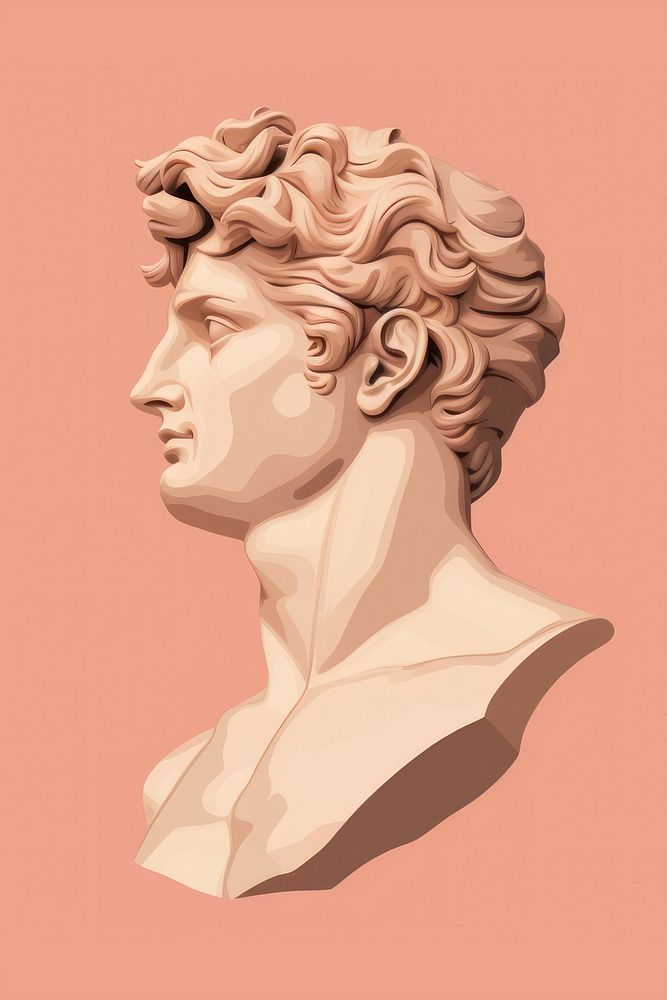 Apollo sculpture portrait art representation.