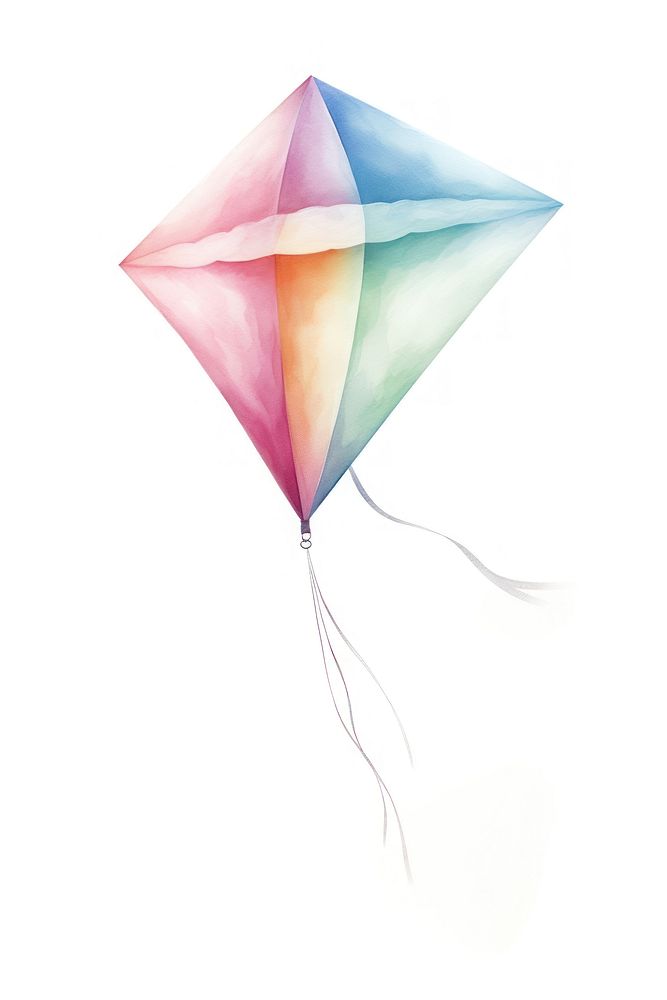 Flying kite object drawing toy white background. AI generated Image by rawpixel.