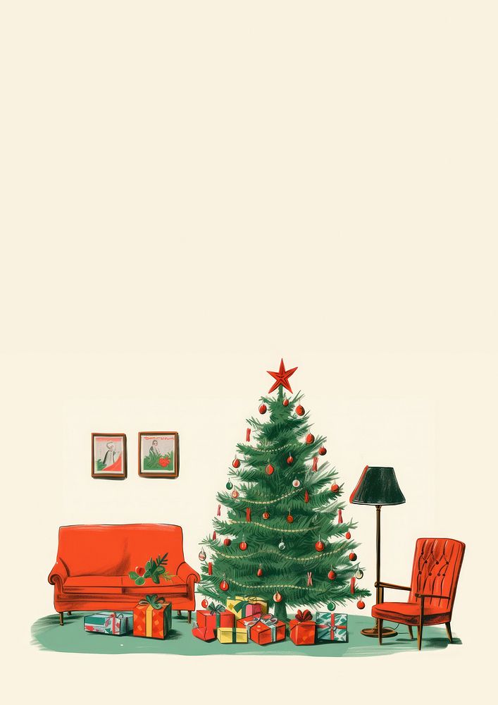 Furniture christmas chair plant. AI generated Image by rawpixel.