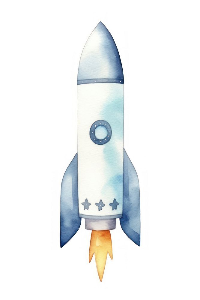 Rocket missile cartoon white background. 