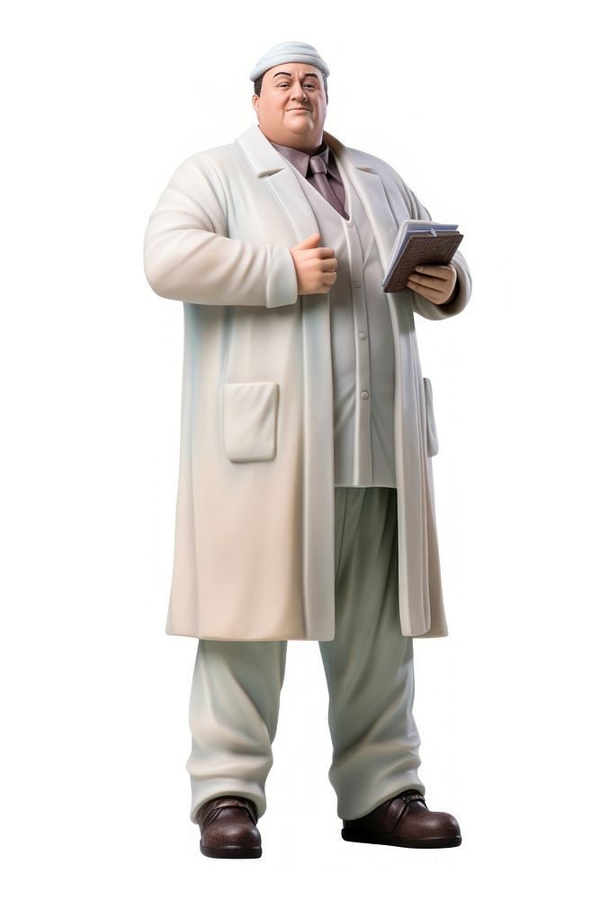 Doctor overcoat standing white background. AI generated Image by rawpixel.