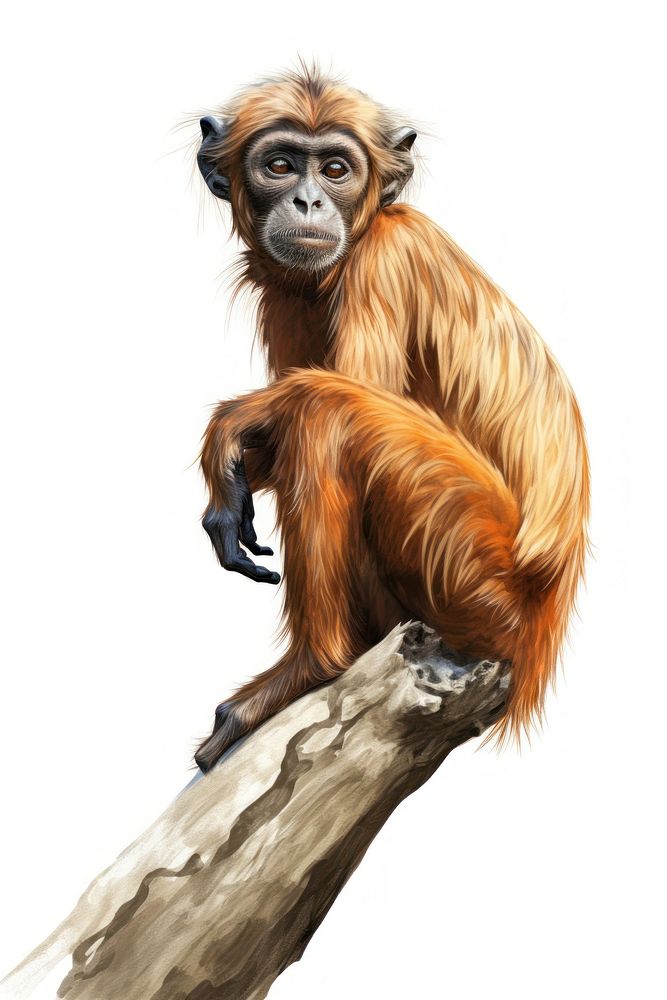 Brown spider monkey wildlife mammal animal. AI generated Image by rawpixel.