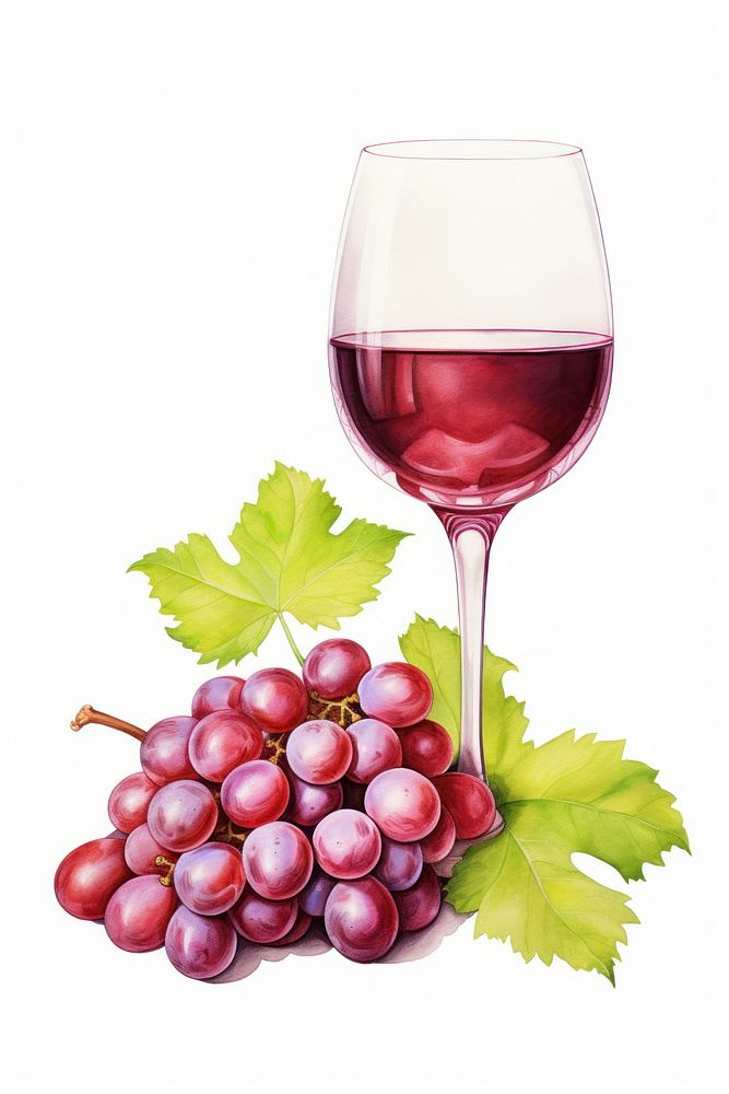 Grapes wine drink glass. AI generated Image by rawpixel.