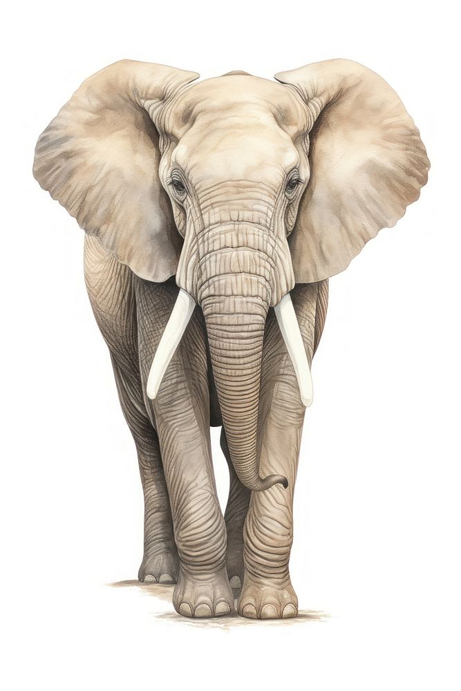 Africa elephant wildlife drawing animal. AI generated Image by rawpixel.