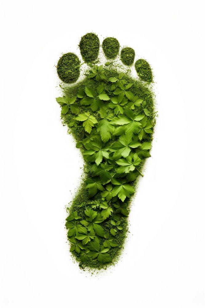 Nature green footprint plant leaf white background. AI generated Image by rawpixel.