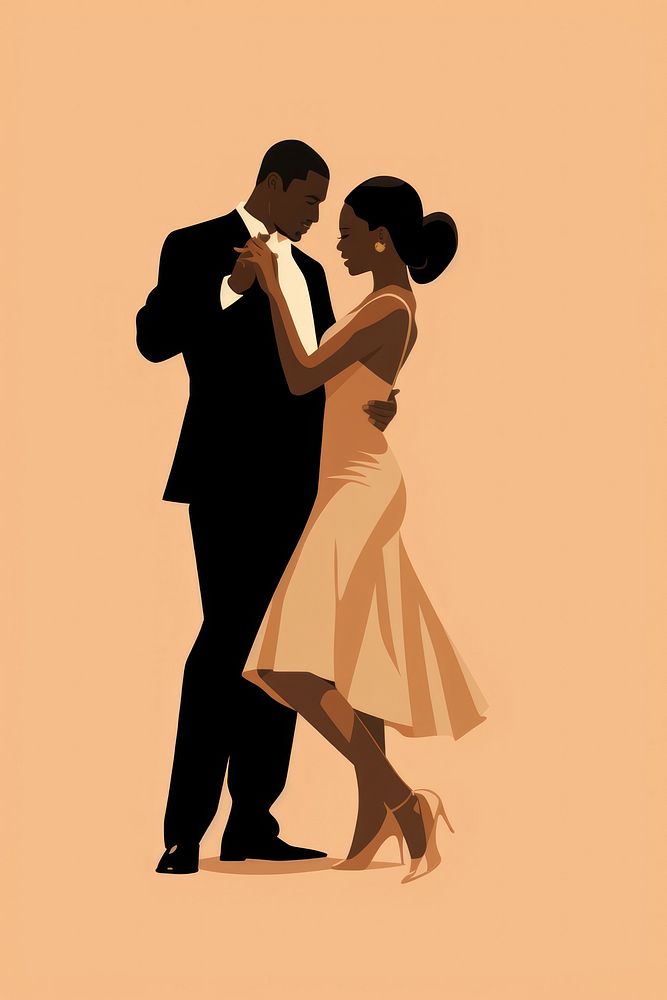 Black couple dancing wedding tango adult. AI generated Image by rawpixel.