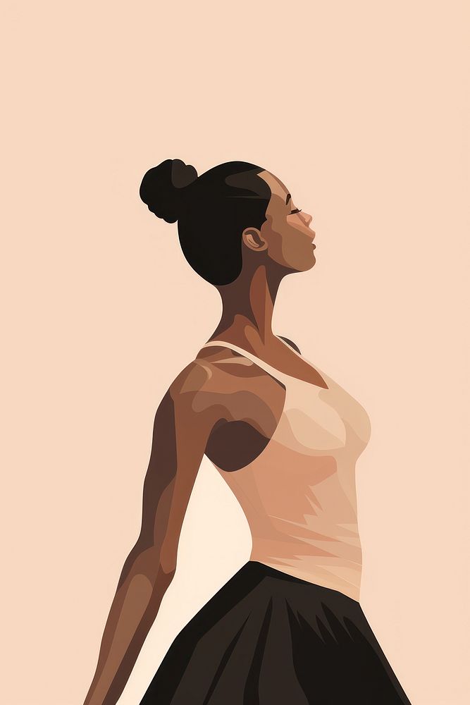 Black women ballerina adult back face. AI generated Image by rawpixel.