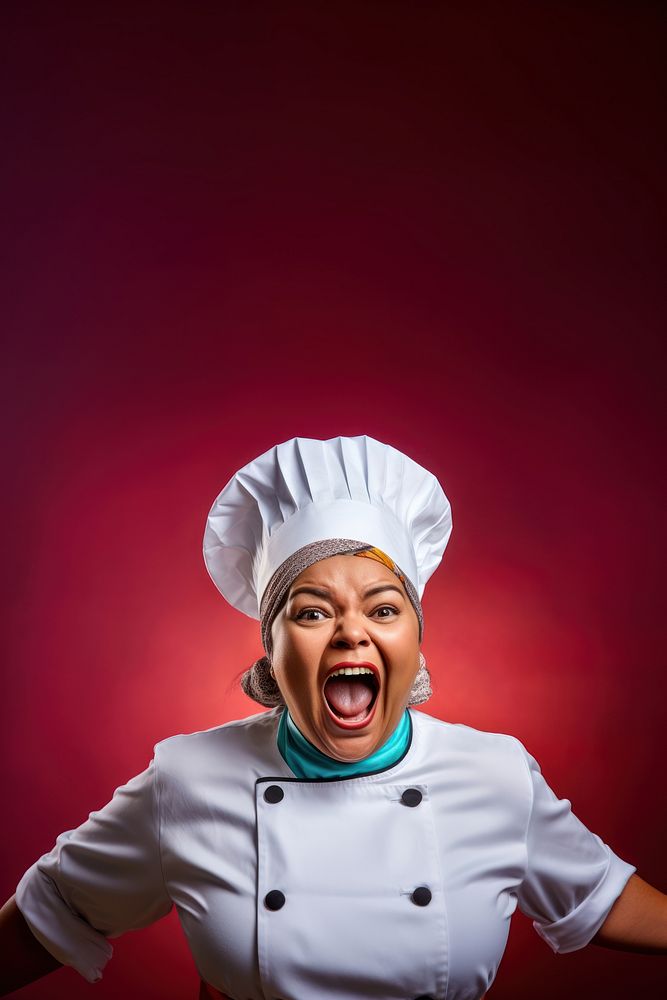 Photography of An Indian women plus size as a Head chef speacking. AI generated Image by rawpixel.