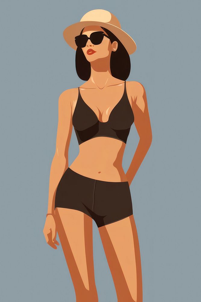 Woman wear swimming suit swimwear lingerie bikini. AI generated Image by rawpixel.