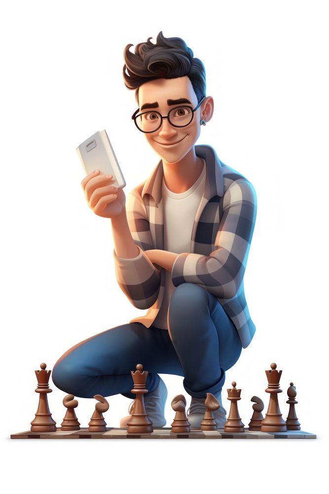 Chess sitting cartoon game. AI generated Image by rawpixel.