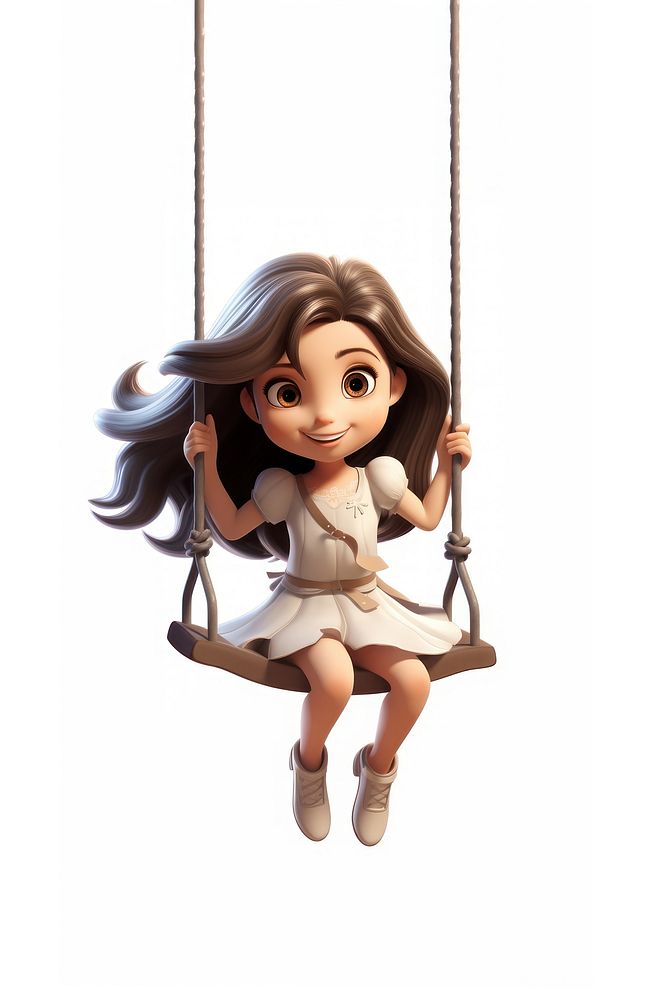Swing cartoon doll rope. AI generated Image by rawpixel.