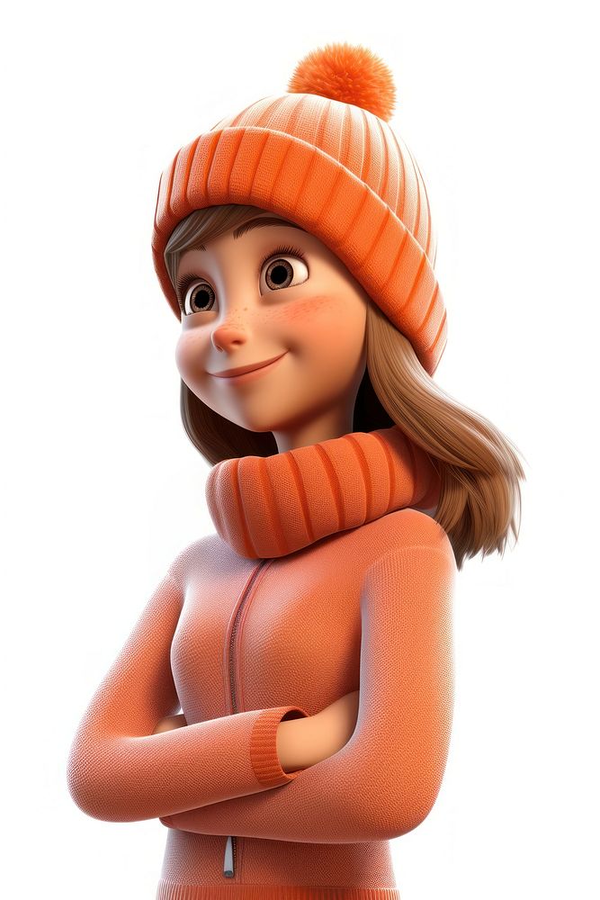 Girl smiling cartoon doll. AI generated Image by rawpixel.