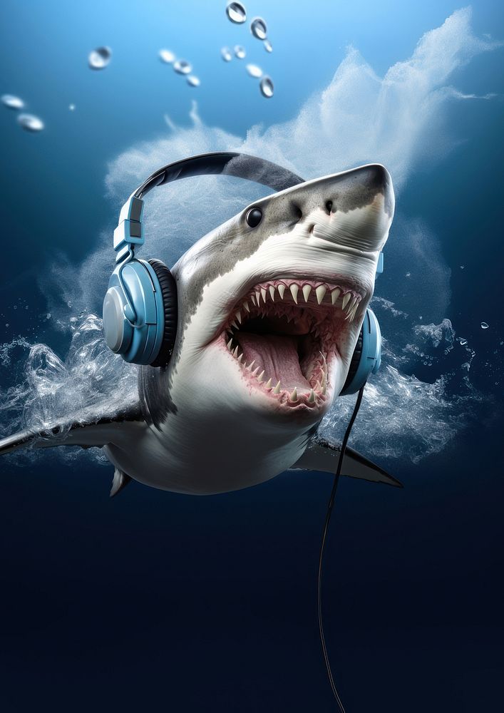 Shark animal fish underwater. AI generated Image by rawpixel.