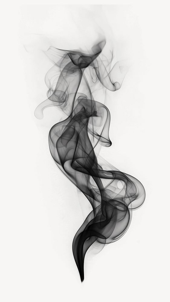 Soft smoke raising black white black background. AI generated Image by rawpixel.