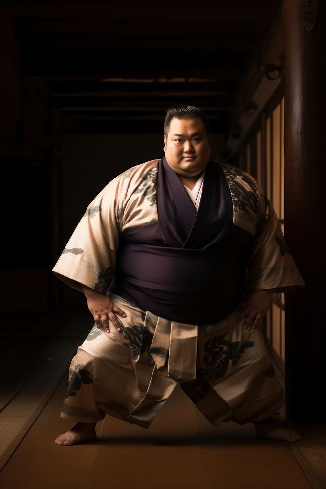 A sumo portrait adult robe. AI generated Image by rawpixel.