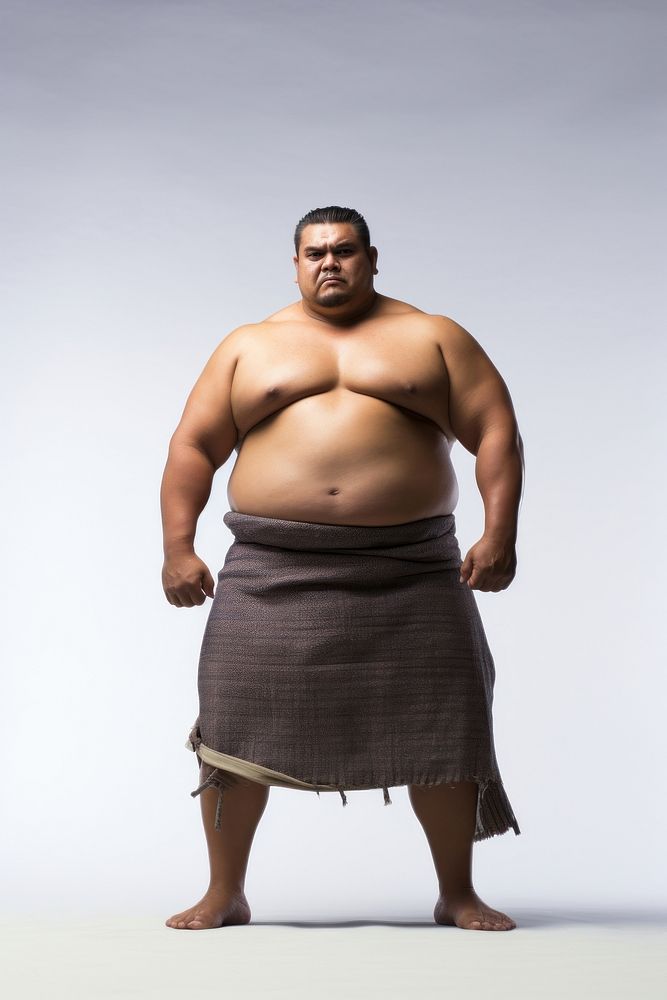 A sumo portrait adult white background. AI generated Image by rawpixel.