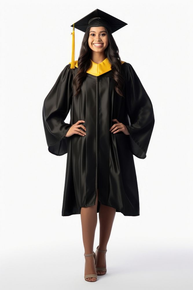 A plain-looking graduate latino woman graduation portrait costume. AI generated Image by rawpixel.