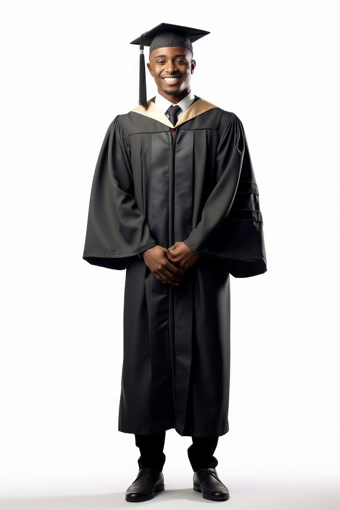 A plain-looking graduate black man graduation portrait student. AI generated Image by rawpixel.