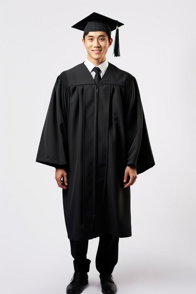 A plain-looking graduate man graduation portrait student. AI generated Image by rawpixel.