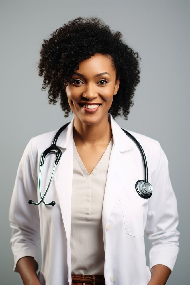 Black woman doctor adult face white background. AI generated Image by rawpixel.