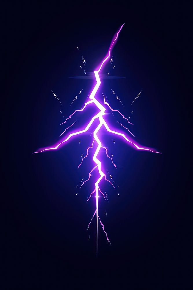 Neon white purple thunderbolt thunderstorm lightning night. AI generated Image by rawpixel.