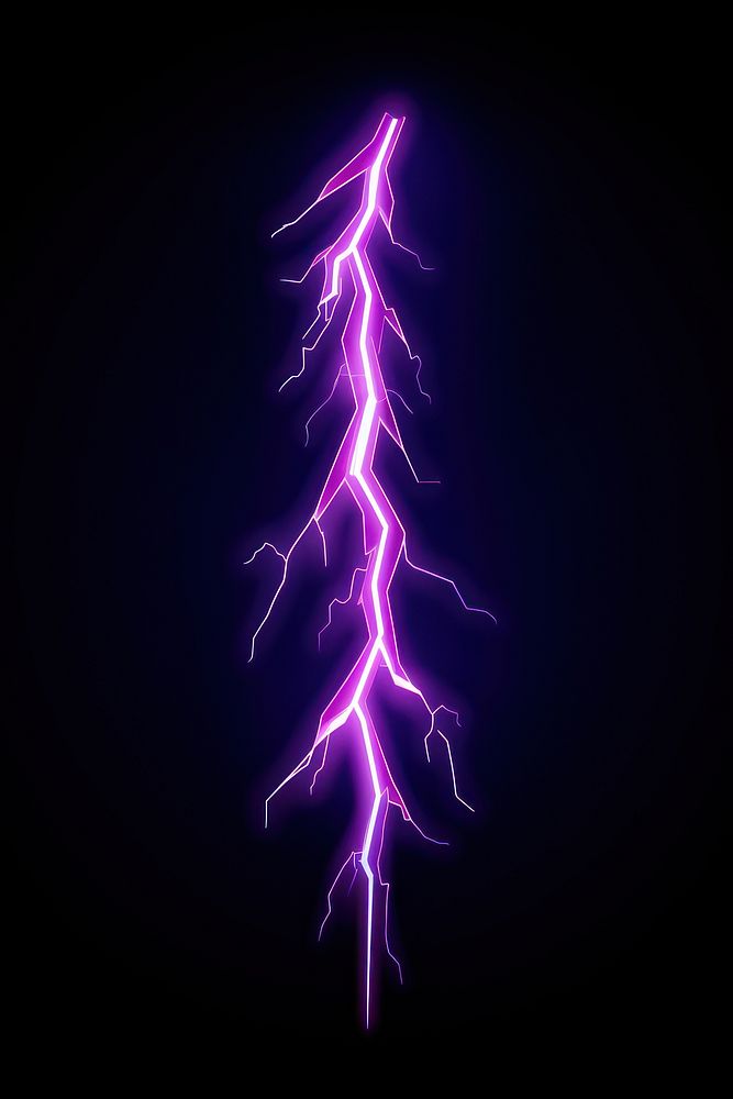 Thunderbolt strikes thunderstorm lightning purple. AI generated Image by rawpixel.
