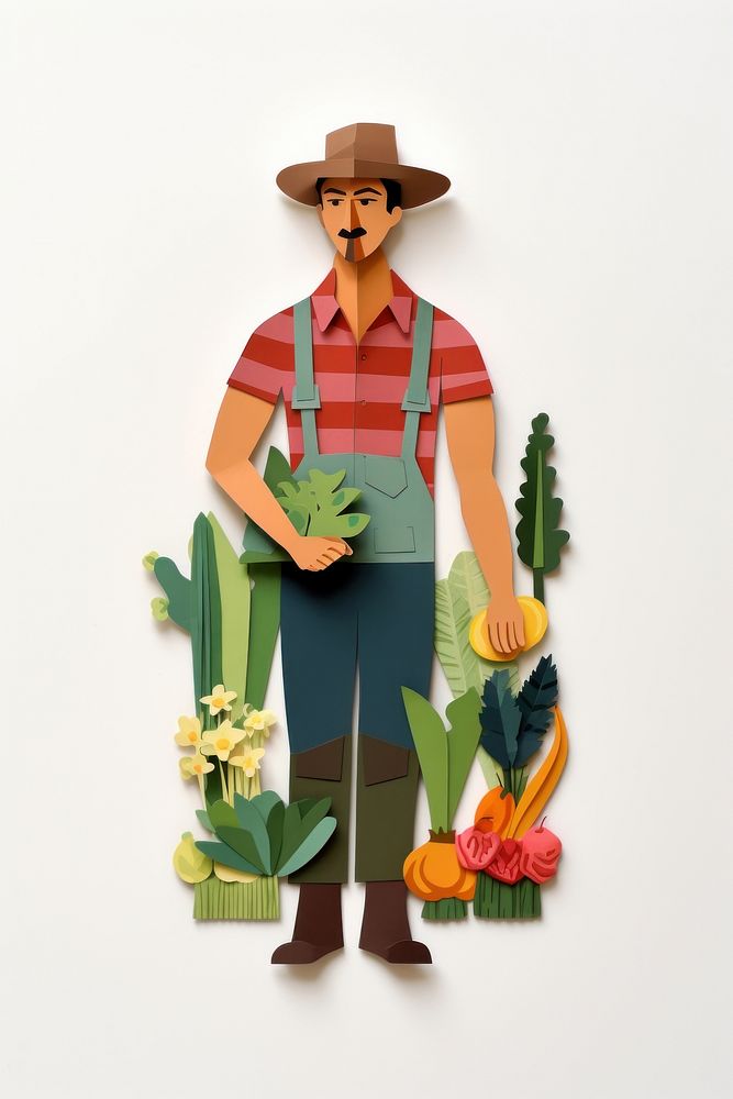 Man farmer adult plant art. 