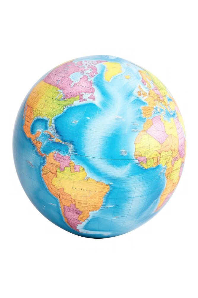 World globe ball planet space white background. AI generated Image by rawpixel.
