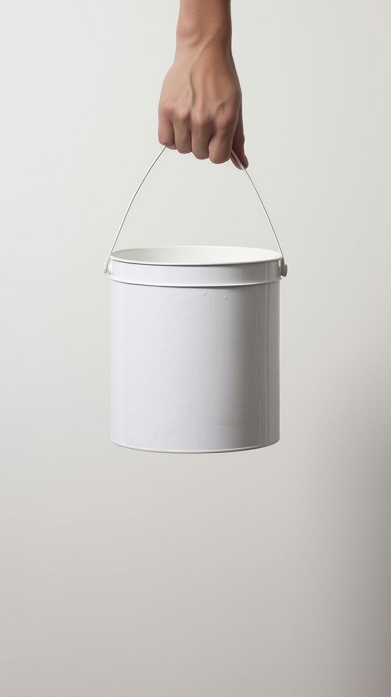 Hand carrying a paint bucket lighting standing holding. 