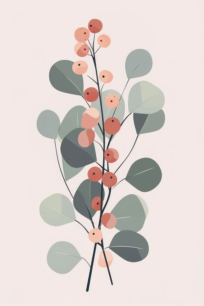 Eucalyptus outdoors pattern drawing. 