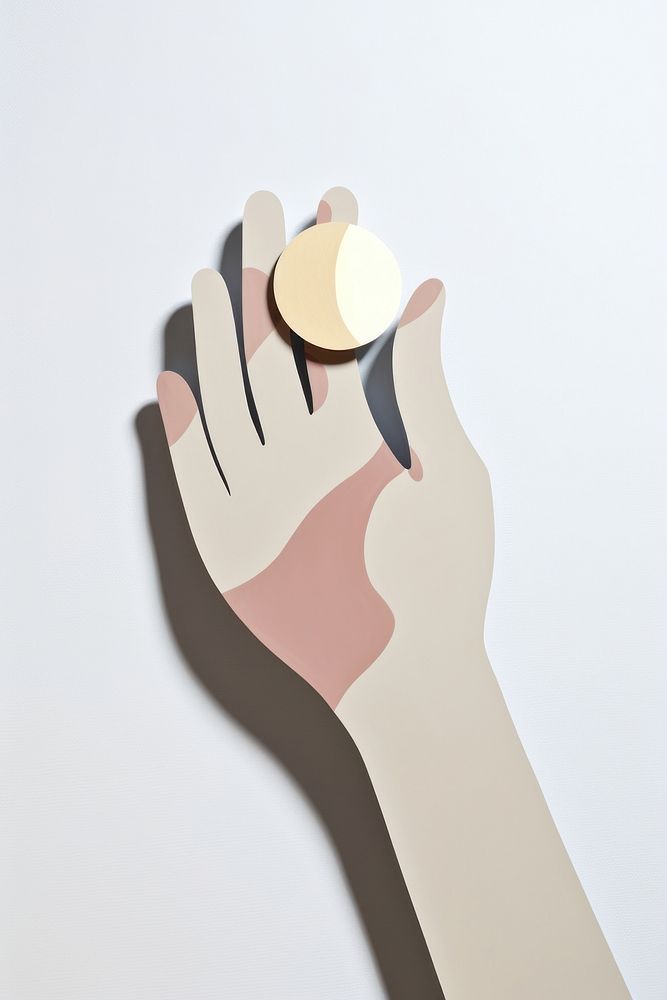Flat paper hand holding a money coin finger cartoon penguin. AI generated Image by rawpixel.
